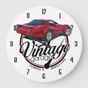 Grande Horloge Ronde Garage Corvette vintage