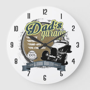 Grande Horloge Ronde Garage de papa en couleur