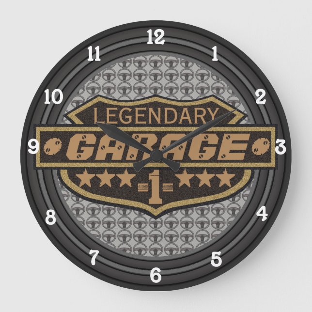 Grande Horloge Ronde Garage légendaire personnalisé (Recto)