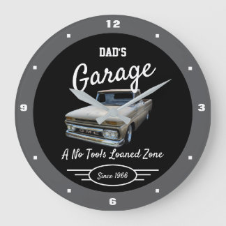 Grande Horloge Ronde Garage papa ou n'importe quel nom Camion GMC Gris