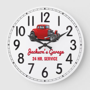Grande Horloge Ronde Garage Vintage de 24 heures de Jackson
