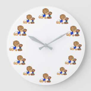 GRANDE HORLOGE RONDE ***GARÇON DE BÉBÉ SUCRÉ ET ADORABLE***