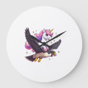 Grande Horloge Ronde Garçon Filles Hommes Femmes à Cheval sur Licorne F