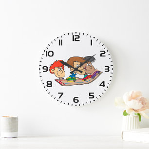Grande Horloge Ronde Garçons Et Voitures De Course De Modèle