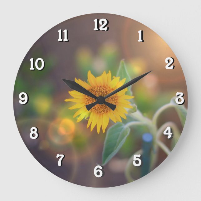 Grande Horloge Ronde Garden Sunflower wall clock (Recto)