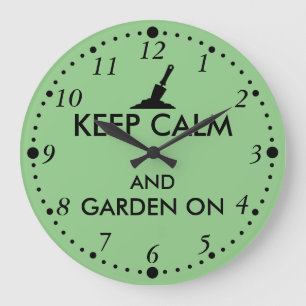 Grande Horloge Ronde Gardez le calme et le jardin sur la coutume de