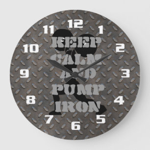 Grande Horloge Ronde Gardez votre calme et faites de la musculation FIT
