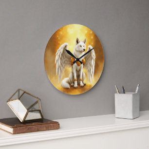 Grande Horloge Ronde Gardien de l'Aube – Le Loup à l'Aile Blanche.