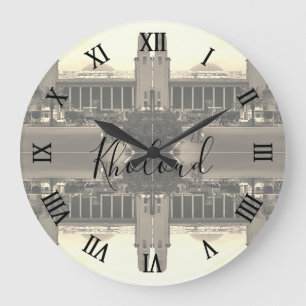 Grande Horloge Ronde Gare centrale ferroviaire vintage de Bagdad en Ira