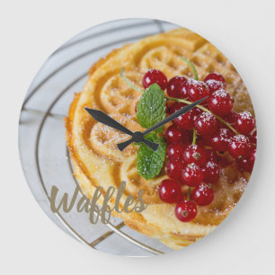 Grande Horloge Ronde gaufres faites maison avec des curry pour dent suc