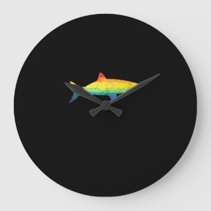 Grande Horloge Ronde Gay pride de requin arc-en-ciel Drapeau LGBT Débar