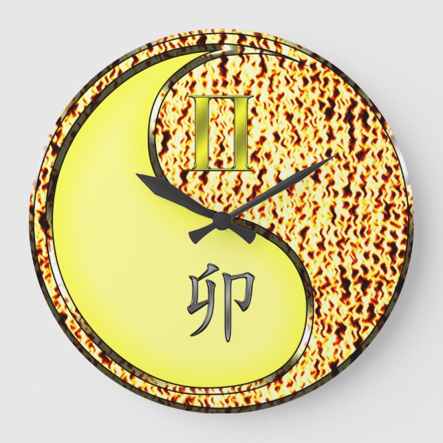 Grande Horloge Ronde Gémeaux & Lapin de Feu (Recto)