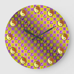 Grande Horloge Ronde Gémeaux & Sanglier de Bois