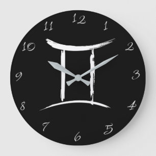 Grande Horloge Ronde GEMINI le signe astrologique des Gémeaux Anniversa