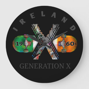 Grande Horloge Ronde Génération X Irlande Skateboard dans les années 19