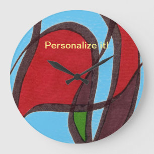 Grande Horloge Ronde Gentle curved cells in red, blue, brown, green