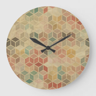 Grande Horloge Ronde Géométrique rétro : Conception transparente