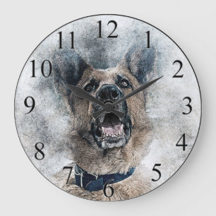 Grande Horloge Ronde German Shepherd