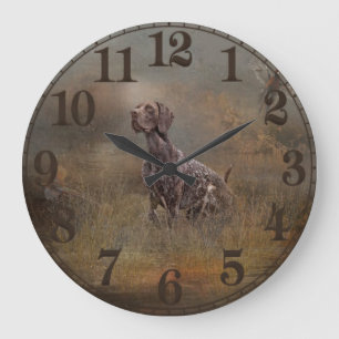 Grande Horloge Ronde German Shorthaired Pointer ,Deutsch Kurzhaar Tapes