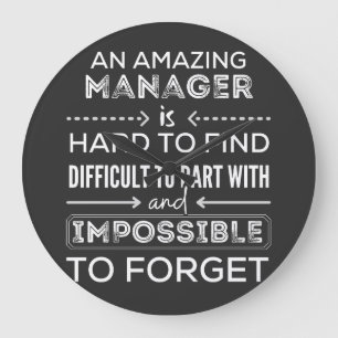 Grande Horloge Ronde Gestionnaire, Cadeau Pour Gestionnaire, Un Véritab