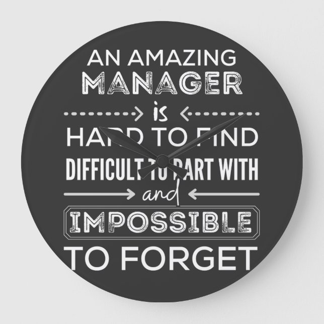 Grande Horloge Ronde Gestionnaire, Cadeau Pour Gestionnaire, Un Véritab (Recto)