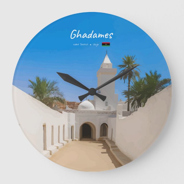 Grande Horloge Ronde Ghadames, Libye - Mosquée Blanche (Recto)
