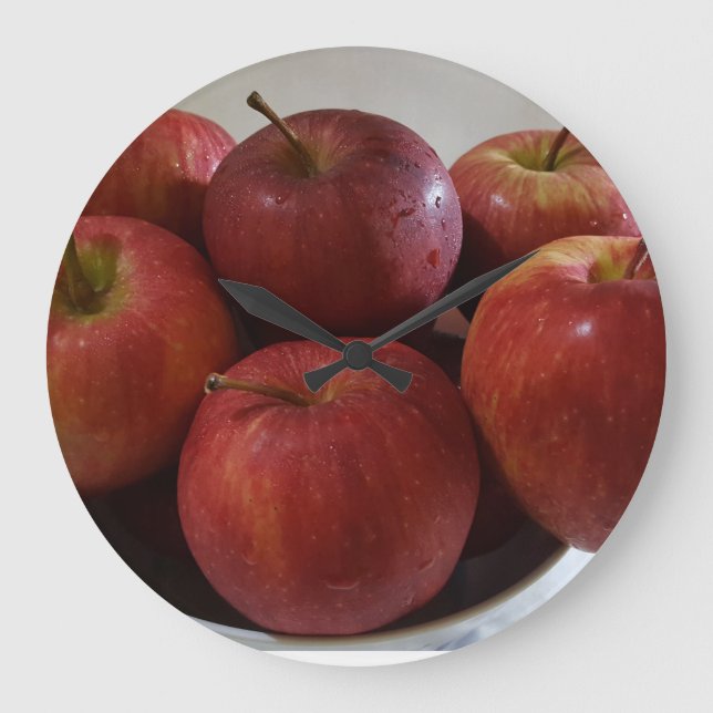 Grande Horloge Ronde Giant Red Apple Wall Clock (Recto)