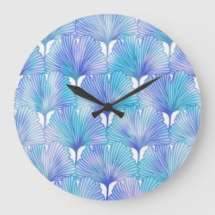 Grande Horloge Ronde Ginkgo Biloba Feuille Motif d'automne