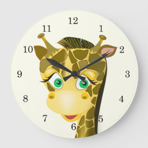 Grande Horloge Ronde Girafe Bébé Cute -