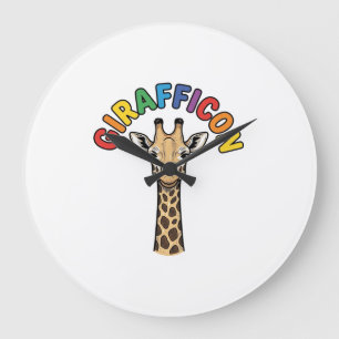 Grande Horloge Ronde Girafe Vintage Icône Conception de Chemise de Mign