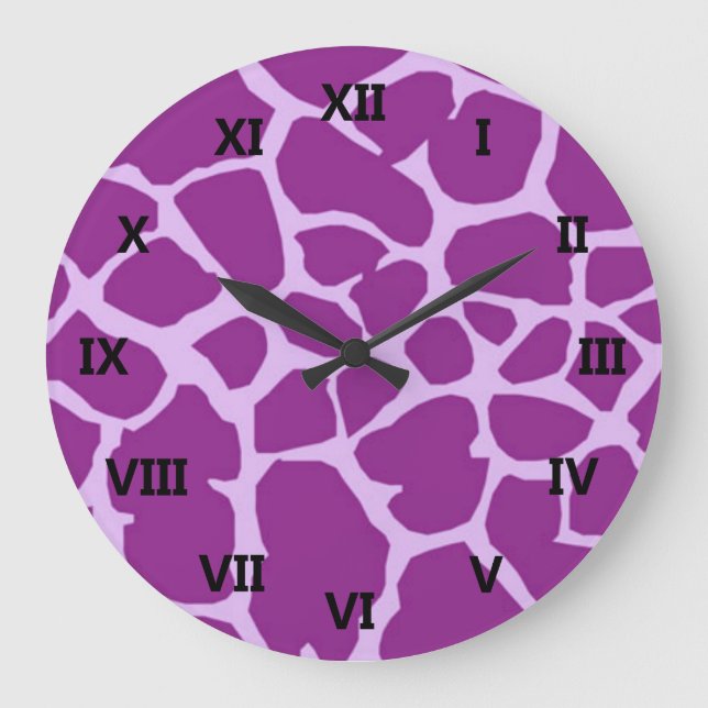 Grande Horloge Ronde Giraffe violette (Recto)
