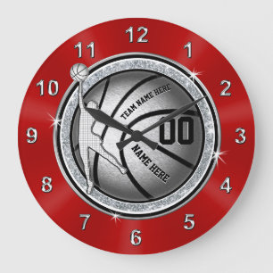 Grande Horloge Ronde Girls Night Basketball Gift Ideas, Custom