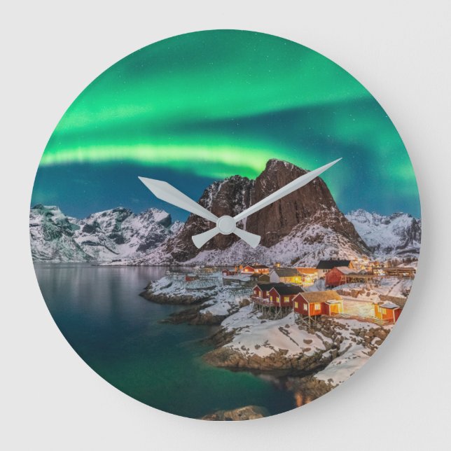 Grande Horloge Ronde Glace et neige | Northern Lights, Norvège (Recto)