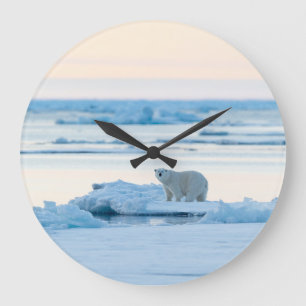 Grande Horloge Ronde Glace et neige   Ours polaire Iceberg Norvège