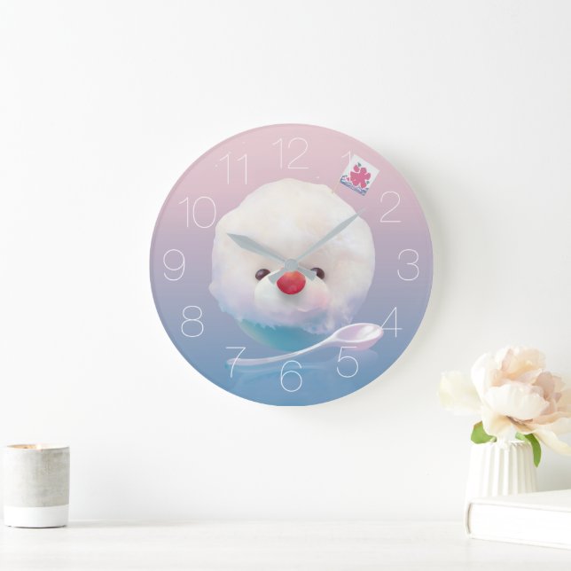 Grande Horloge Ronde Glace Rase Fluffy (Maison)