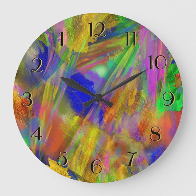 Grande Horloge Ronde Glass Backward de Colors (Recto)
