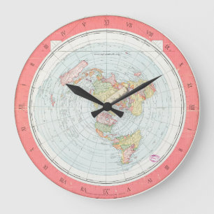 Grande Horloge Ronde Gleason's NEW STANDARD MAP OF THE WORLD Wall Clock