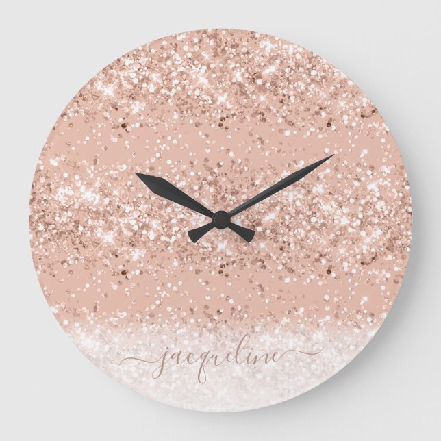 Grande Horloge Ronde Glitter Blush Rose (Recto)