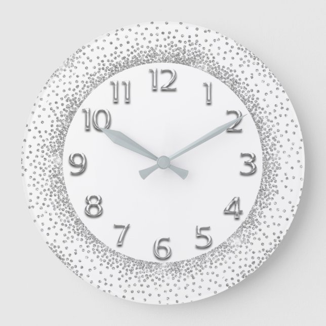 Grande Horloge Ronde Glitter Grey (Recto)