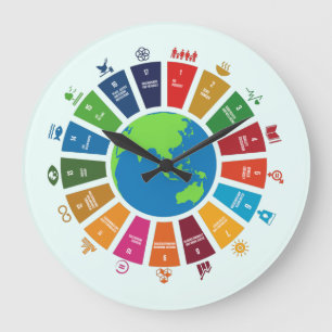 Grande Horloge Ronde Global Goals 2030 Square Wall Clock