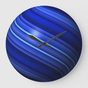 Grande Horloge Ronde Globe de la ligne bleue mince