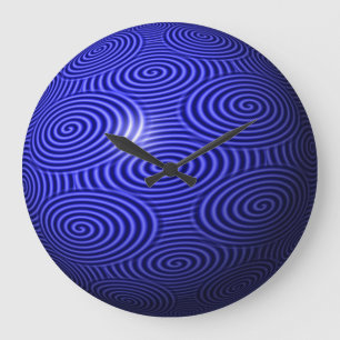 Grande Horloge Ronde Globe de la ligne bleue mince