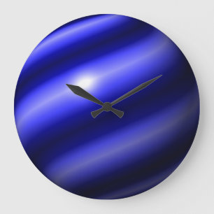 Grande Horloge Ronde Globe de la ligne bleue mince
