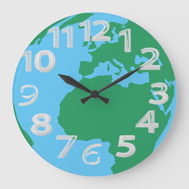 Grande Horloge Ronde Globe de la terre (Recto)