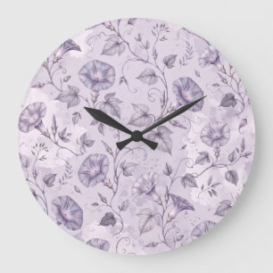 Grande Horloge Ronde Glorieuses de matinée élégantes lavande poussiéreu