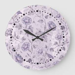 Grande Horloge Ronde Glorieuses de matinée élégantes lavande poussiéreu