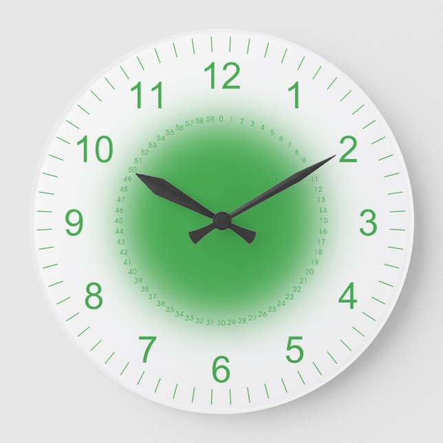 Grande Horloge Ronde Glowing green on White (Recto)