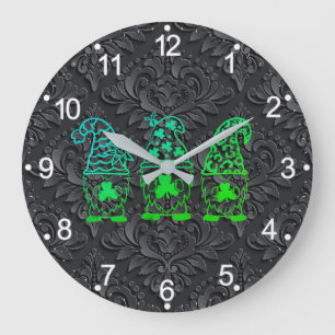 Grande Horloge Ronde Gnomes de la Saint-Patrick-67845