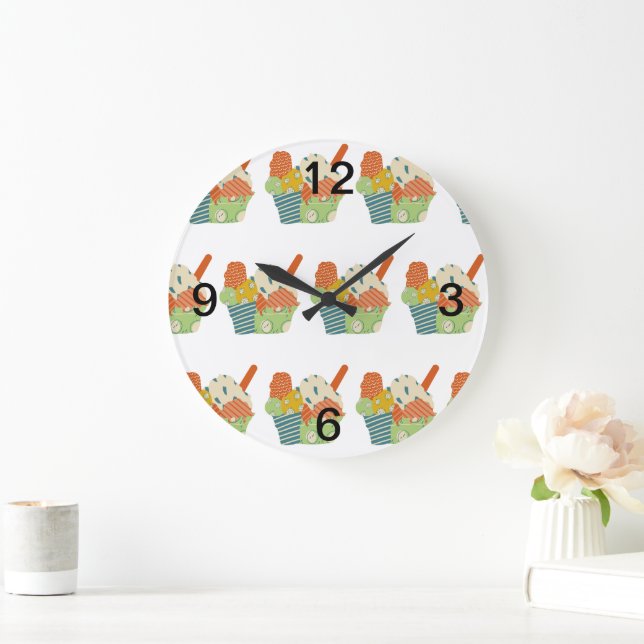 Grande Horloge Ronde gobelet à glace (Maison)