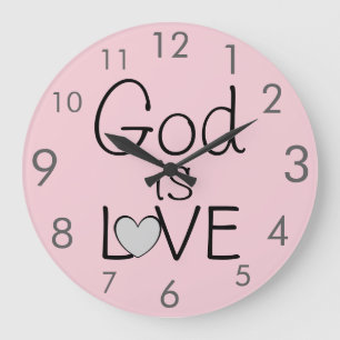 Grande Horloge Ronde God is LOVE Quota Beautiful Pink